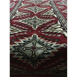 BOKHARA WOOL 3' X 1'  RED , CREAM, BLACK PERSIAN AREA RUG