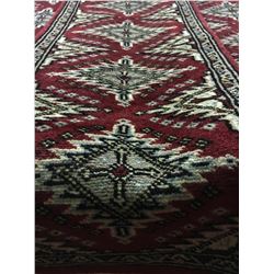 BOKHARA WOOL 3' X 1'  RED , CREAM, BLACK PERSIAN AREA RUG