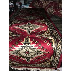 BOKHARA WOOL 3' X 1'  RED , CREAM, BLACK PERSIAN AREA RUG