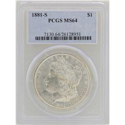 1881-S $1 Morgan Silver Dollar Coin PCGS MS64