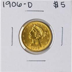 1906-D $5 Liberty Head Half Eagle Gold Coin