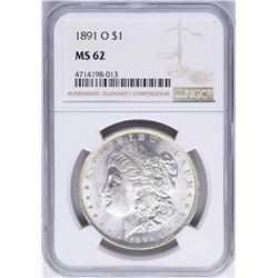 1891-O $1 Morgan Silver Dollar Coin NGC MS62
