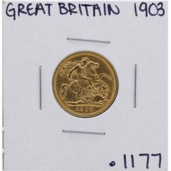 1903 Great Britain 1/2 Sovereign Gold Coin