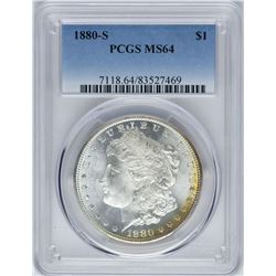 1880-S $1 Morgan Silver Dollar Coin PCGS MS64