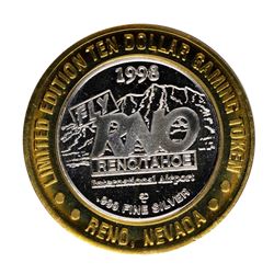 .999 Silver Fly RNO Reno Tahoe $10 Casino Limited Edition Gaming Token
