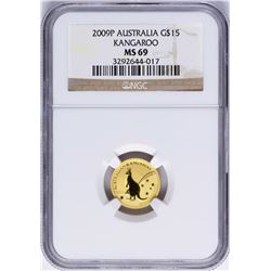 2009P $15 Australia Kangaroo Gold Coin NGC MS69