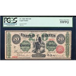 1863 $20 Legal Tender Note Fr.126b PCGS Choice About New 55PPQ