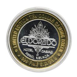 .999 Silver Eldorado Hotel & Casino $10 Casino Limited Edition Gaming Token