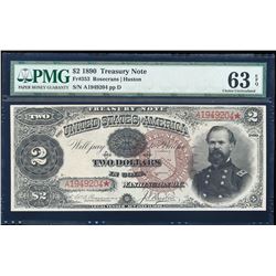 1890 $2 Treasury Note Fr.353 PMG Choice Uncirculated 63EPQ