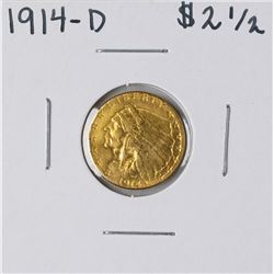 1914-D $2 1/2 Indian Head Quarter Eagle Gold Coin