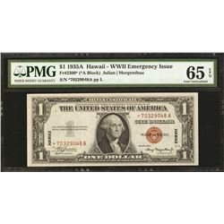 1935A $1 Hawaii Silver Certificate WWII Emergency STAR Note PMG Gem Unc. 65EPQ