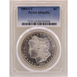 1884-CC $1 Morgan Silver Dollar Coin PCGS MS62PL