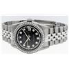 Image 4 : Rolex Men's Stainless Steel Black String Diamond 36MM Datejust Wristwatch