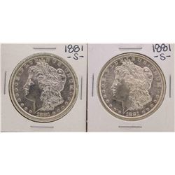 Lot of (2) 1881-S $1 Morgan Silver Dollar Coins