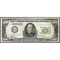 1934 $500 Federal Reserve Note Chicago