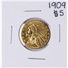 Image 1 : 1909 $5 Indian Head Half Eagle Gold Coin