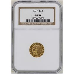 1927 $2 1/2 Indian Head Quarter Eagle Gold Coin NGC MS62