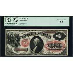 1878 $1 Legal Tender Note Fr.26 PCGS Very Choice New 64