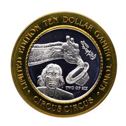 .999 Silver Circus Circus Hotel & Casino Reno, NV $10 Limited Edition Gaming Tok