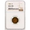 Image 1 : 1905 Indian Head Cent Coin NGC MS61 BN