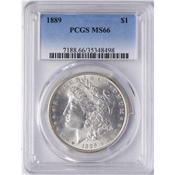 1889 $1 Morgan Silver Dollar Coin PCGS MS66