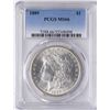 Image 1 : 1889 $1 Morgan Silver Dollar Coin PCGS MS66