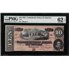 Image 1 : 1864 $10 Confederate States of America Note T-68 PMG Uncirculated 62EPQ