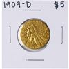 Image 1 : 1909-D $5 Indian Head Half Eagle Gold Coin