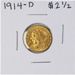 1914-D $2 1/2 Indian Head Quarter Eagle Gold Coin