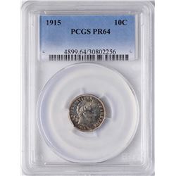 1915 Proof Barber Dime Coin PCGS PR64