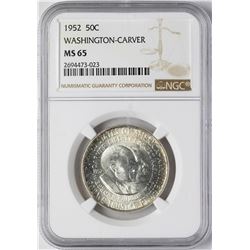1952 Washington-Carver Commemorative Half Dollar Coin NGC MS65