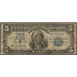 1899 $5 Chief Silver Certificate Note