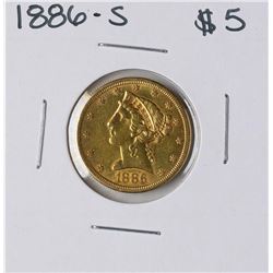 1886-S $5 Liberty Head Half Eagle Gold Coin
