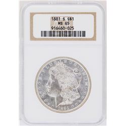 1881-S $1 Morgan Silver Dollar Coin NGC MS65