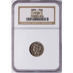 1880 Proof Three Cent Nickel Coin NGC PF65