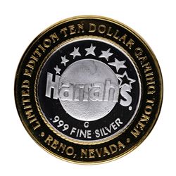 .999 Silver Harrah's Casino Reno, Nevada $10 Casino Limited Edition Gaming Token