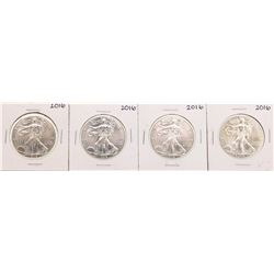 Lot of (4) 2016 $1 American Silver Eagle Coins