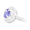 Image 2 : 14KT White Gold Ladies 2.46 ctw Tanzanite and Diamond Ring