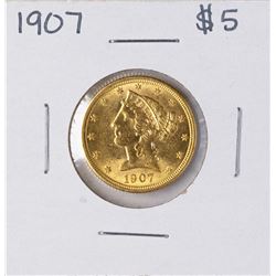 1907 $5 Liberty Head Half Eagle Gold Coin
