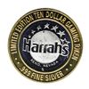Image 1 : .999 Silver Harrahs Casino Reno Nevada $10 Casino Limited Edition Gaming Token