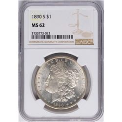 1890-S $1 Morgan Silver Dollar Coin NGC MS62