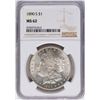 Image 1 : 1890-S $1 Morgan Silver Dollar Coin NGC MS62