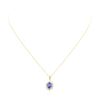 Image 2 : 14KT Yellow Gold 2.48 ctw Tanzanite and Diamond Pendant with Chain