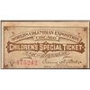 Image 1 : 1893 World's Columbian Exposition Children's Special Ticket