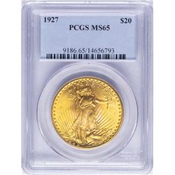 1927 $20 St. Gaudens Double Eagle Gold Coin PCGS MS65