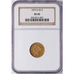 1879-S $2 1/2 Liberty Head Quarter Eagle Gold Coin NGC XF45