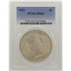 Image 1 : 1922 $1 Peace Silver Dollar Coin PCGS MS63