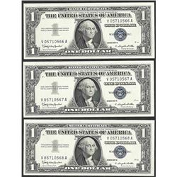 Lot of (3) Consecutive 1957B $1 Silver Certificate Notes