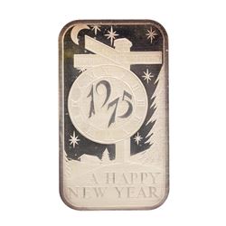 1975 Happy New Year Madison Mint 1 oz .999 Fine Silver Art Bar