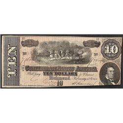 1864 $10 Confederate States of America Note